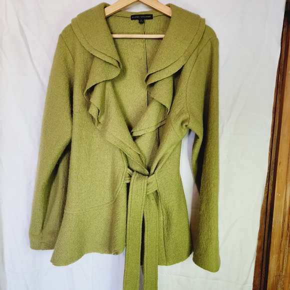 Jackets & Blazers - Elena Solano Wool Ruffle Blazer Jacket